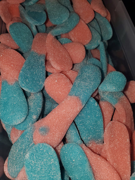 langues de chat bleues et rose sucrées